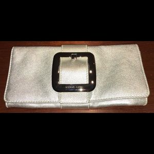 Michael Kors silver Metallic Clutch